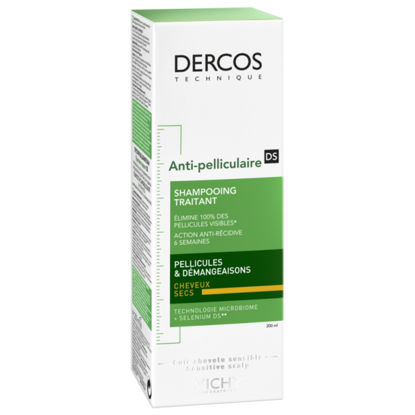 VICHY DERCOS SHPOOING ANTI PELLICULAIRE CHVX SECS 200ML